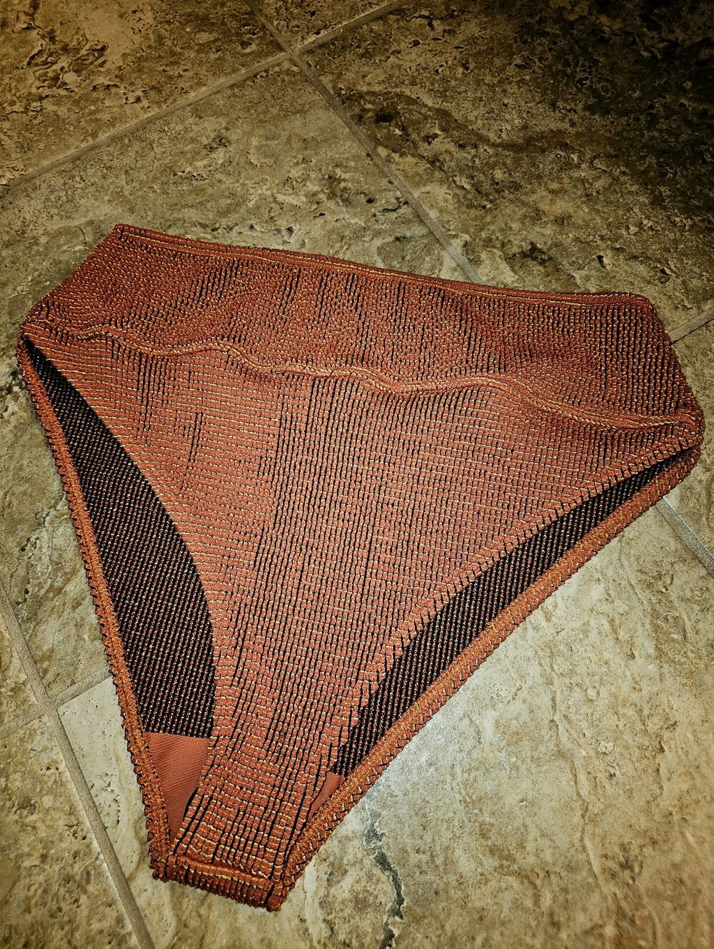 🧡 NWT Beach Riot "Ritzy Highway" High-Waisted Bikini Bottom, Sz M